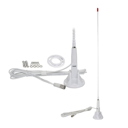 Tram Marine CB 3-Foot Fiberglass Antenna with RG58 Cable and PL-259 Connector 1650-HC